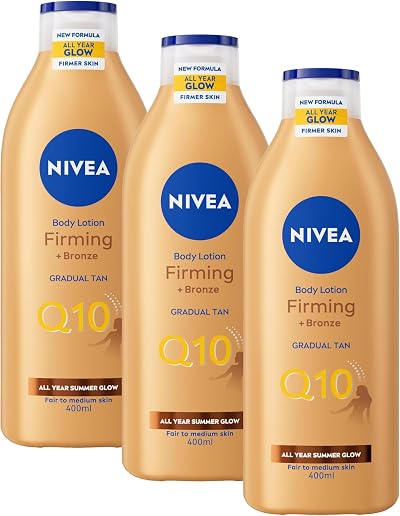 NIVEA Q10 Firming Plus Radiance Gradual Tan 400 ml Pack of 3