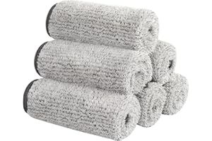 Sunland 6 Pack Microfiber Face Towels Reusable Makeup Remover Cloth Bamboo Charcoal Face Cloth Facial Washcloths for Bath 11I