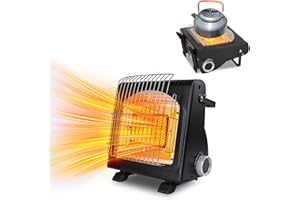 AIRCITY 2 in 1 Portable Propane Heater & Stove with Self Ignition, Safe & Cordless Non-Electric for Camping, Tents, Outdoor and Garage Use, Emergency Propane Gas Heater for Hunting Blinds, Patios