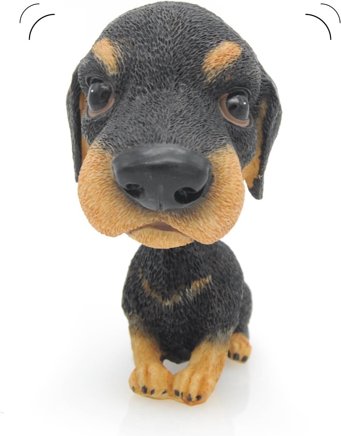 Velener Nodding Dog Ornaments Mini BobbleHead Toys for Car Decoration (Black and Tan Coonhound