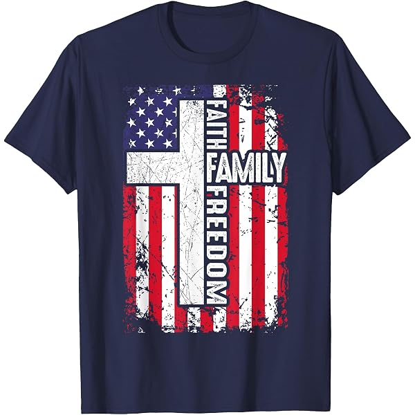 American USA Flag 'For God And Country' Men's T-Shirt – Jesus Love Cross Religious Graphic Tee