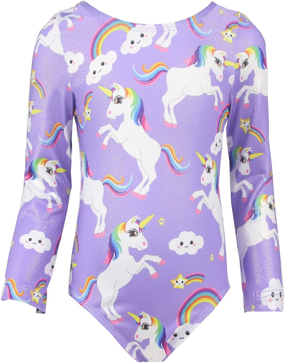 Girls Leotards for Gymnastics Outfits Sparkle Kids One-Piece Colorful Dancewear Size 2-12 Years Old