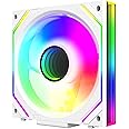 ICOLER PC Fan JM-V2 120 Infinity Mirror Module Daisy-Chain ARGB Fans Single Package,ONLY Fan,Without LINE, Need to Buy The Connection Cable Separately（White