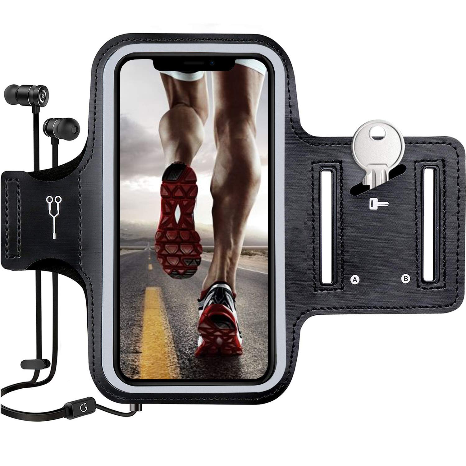 Sports Gym Work Out Running Armband Sweatproof Phone Case with Key Holder Suitable for Sony Xperia 5/ Sony L1 L2 L3 L4 / XA2 XA3/ Xperia XZ2 XZ3