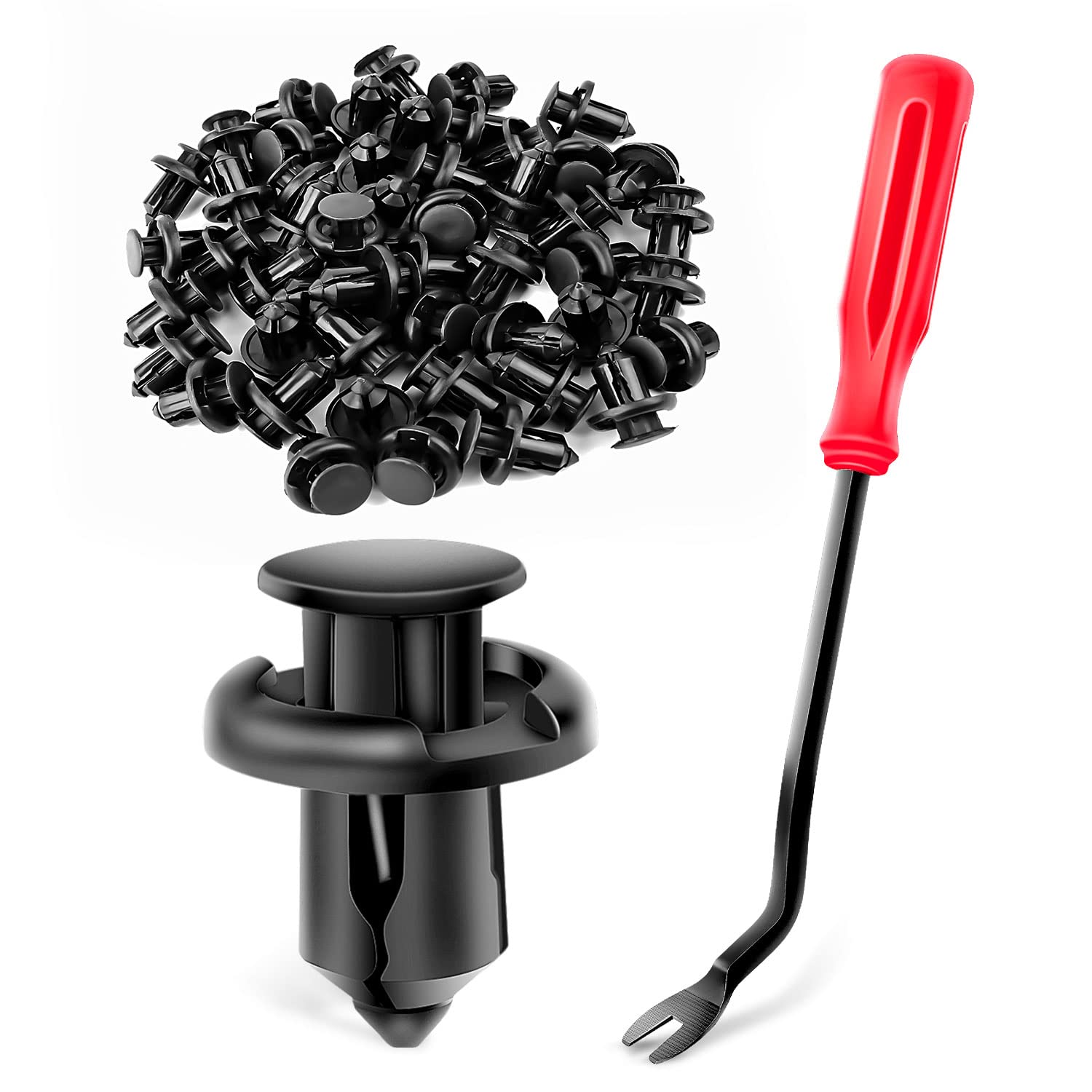 Photo 1 of GOOACC 100PCS GRC-45 Fender Rivet Clips-91503-SZ3-003 10mm,1PC Bonus Fastener Remover for Honda and Acura