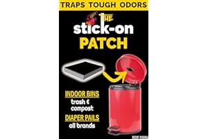 AIRNINJA Trash Can, Diaper Pail, Garbage Bin Deodorizer | Works with iTouchless, Dekor, Munchkin, Diaper Genie, Ubbi | 100% Natural Activated Carbon Patch | 1 Pack | Chemical & Fragrance Free Odor Eliminator