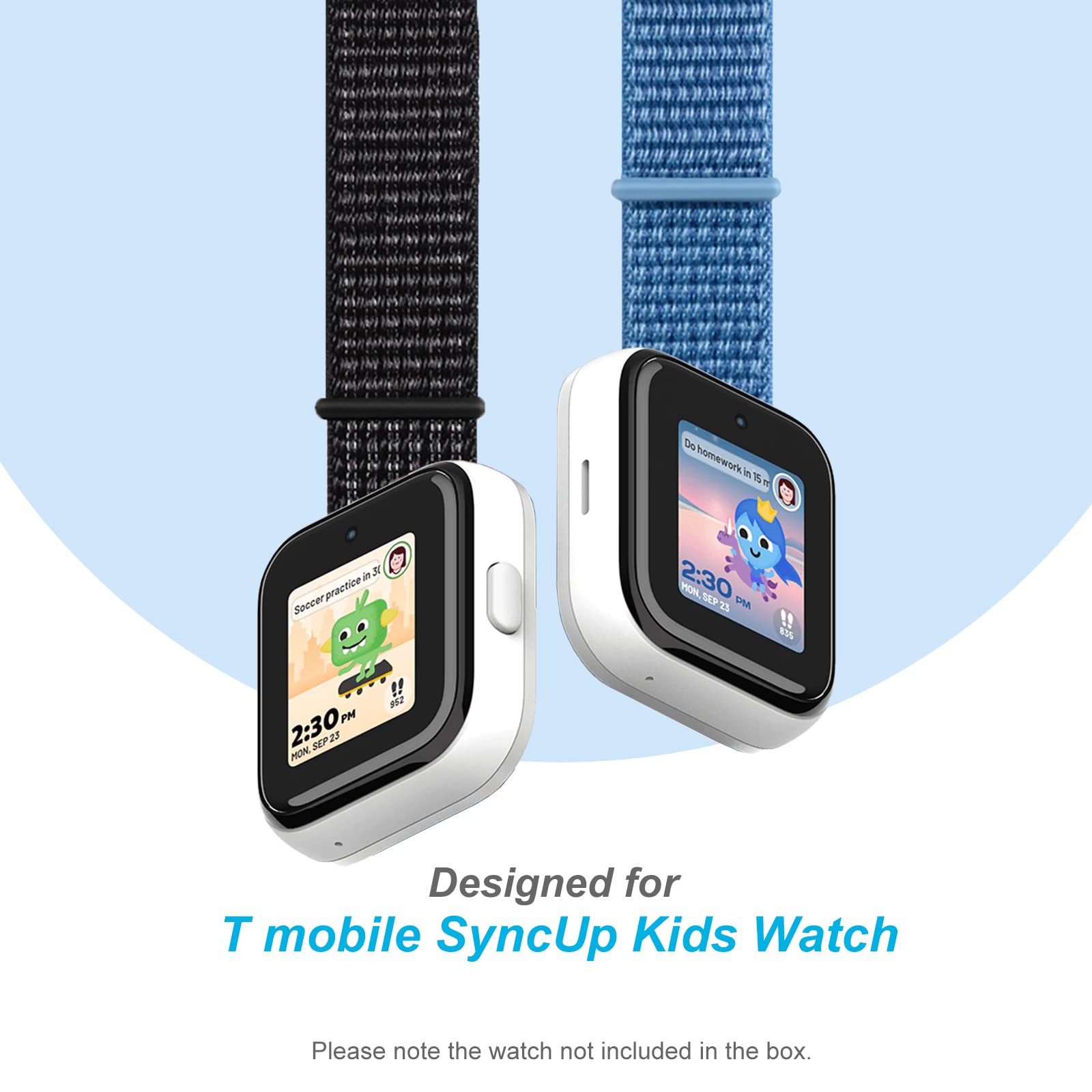 NewJourney Nylon Bands Compatible with SyncUP Kids Watch 2/1 Band, Breathable Hook&Loop Replacement Band for Boys Girls