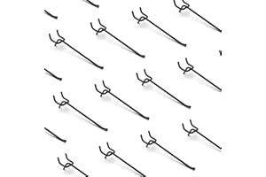 HUHOLE Pegboard Hooks 6", Black Peg Boards Hooks, 25PC, Fit 1/4" Peg Board, Heavy Duty Pegboard Hoook for Garage Storage