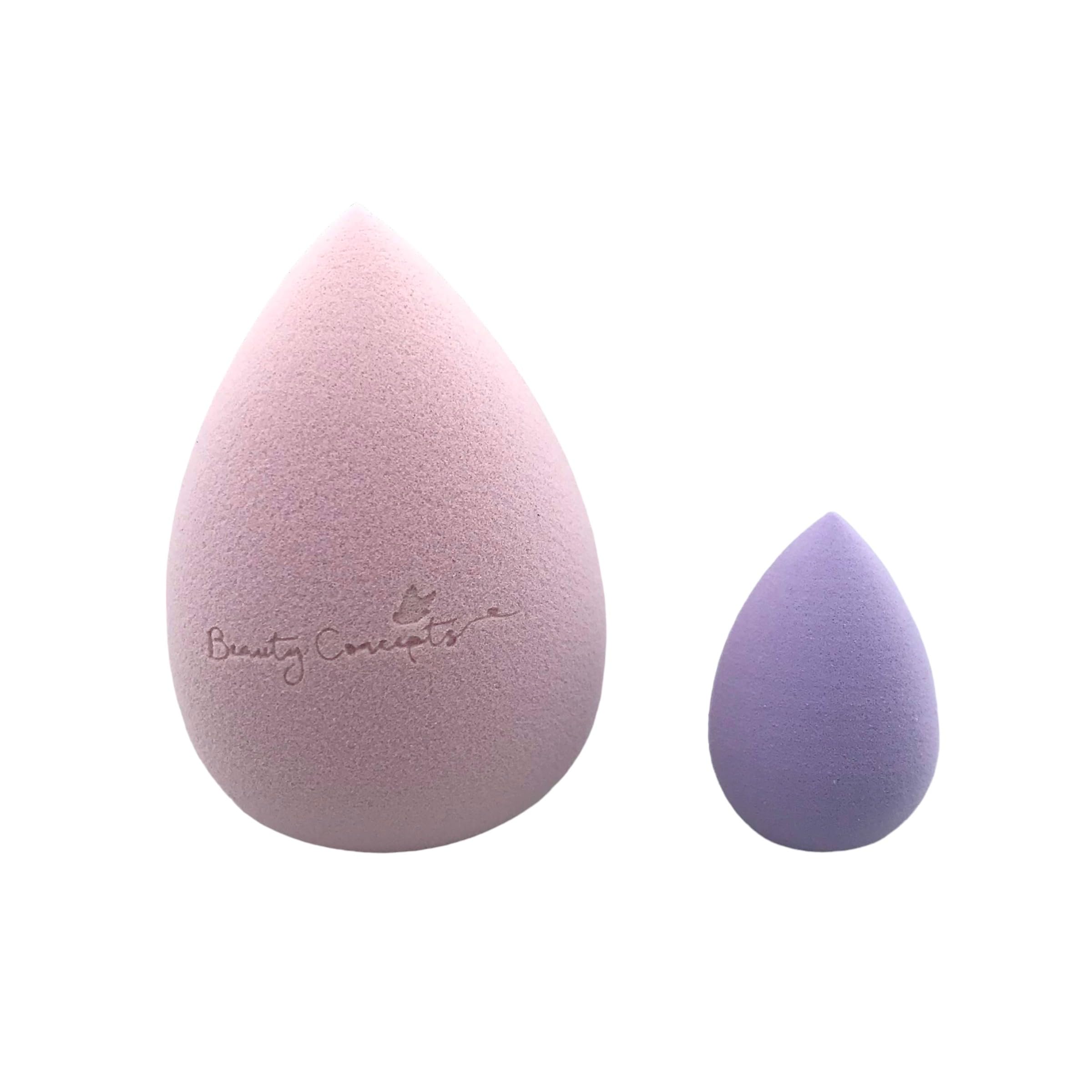 Makeup Sponge Beauty Blender Foundation Sponges Latex Free Blender Beauty Makeup Sponges for Liquid Foundation Powder Sunscreen and Cream 1 Big Sponge 1 Little Sponge (Rose pink and light purple)
