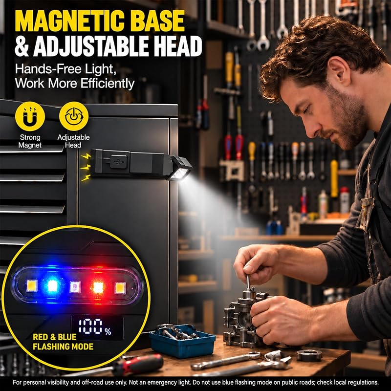 Taschenlampe LED Aufladbar, Mini EDC Taschenlampe mit LCD-Display