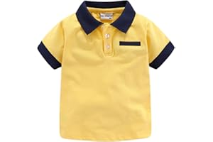Mud Kingdom Boys Pique Polo Shirts for Toddler Short Sleeve Stripe Plain 1-9 Years