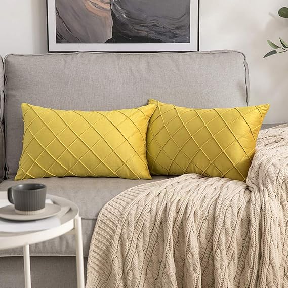 MIULEE Velvet Throw Pillow Covers Decorative Rectangular