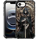 CARLOCA for iPhone 16e Case, Ultra Protection Shockproof Soft Silicone TPU Non Slip Back for Boy Girl Pattern Mechanical Skull Cloak