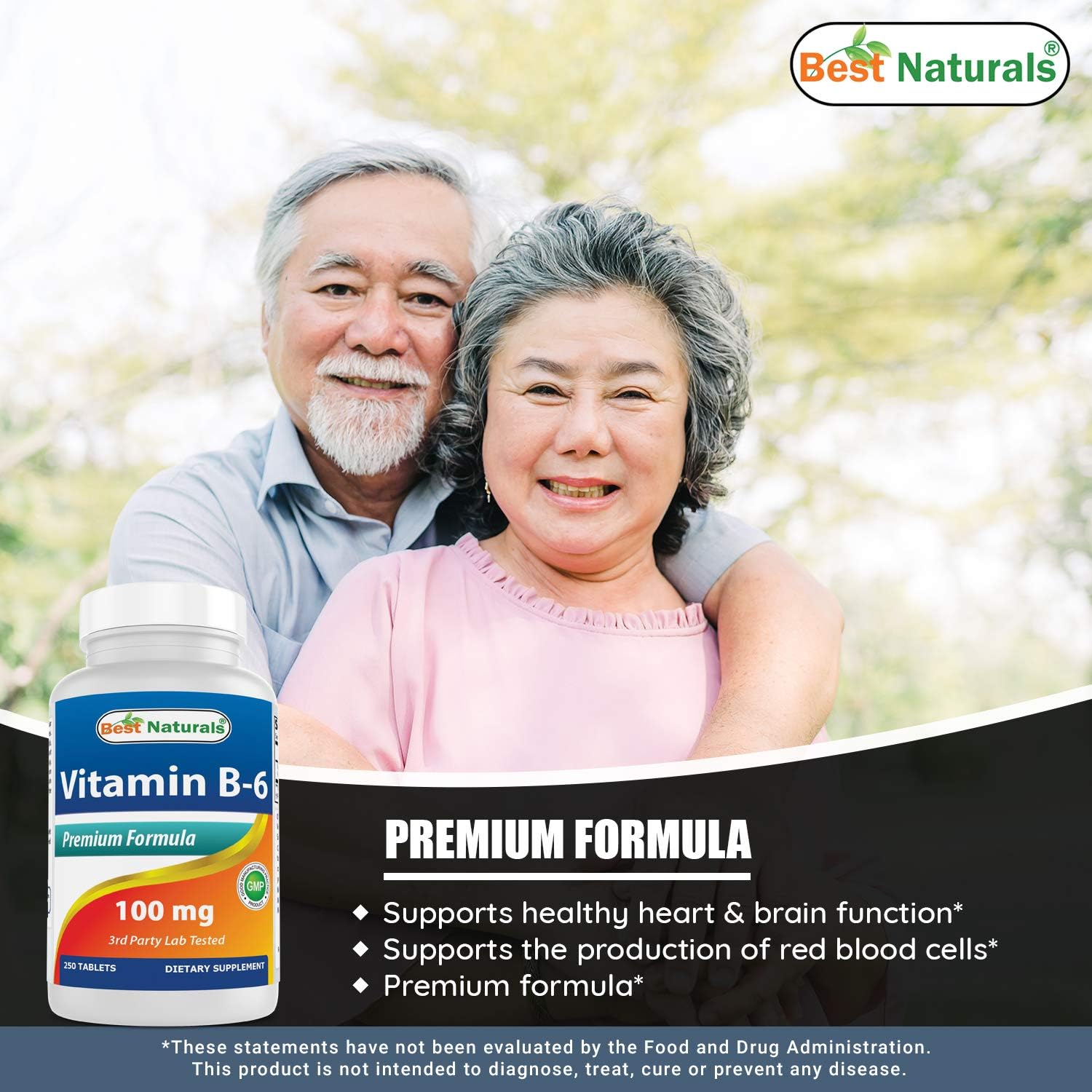 Best Naturals Vitamin B6 Tablet, 100 mg, 250 Count: Health & Personal Care