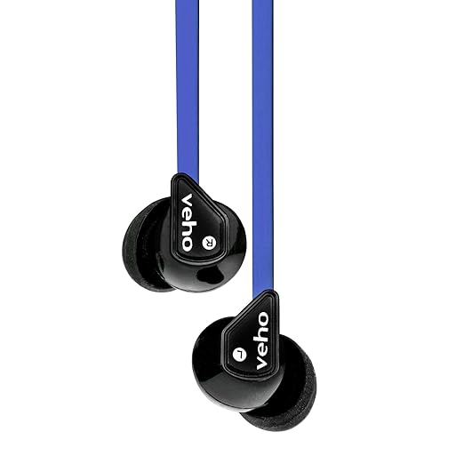title=Veho Z-1 Stereo isolamento acustico cuffie auricolari, colore: blu