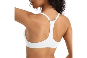 INIBUD Sports Bras for Women Racerback Bralette Wireless Seamless Adjustable Straps Removable Pads V Neck Triangle Padded