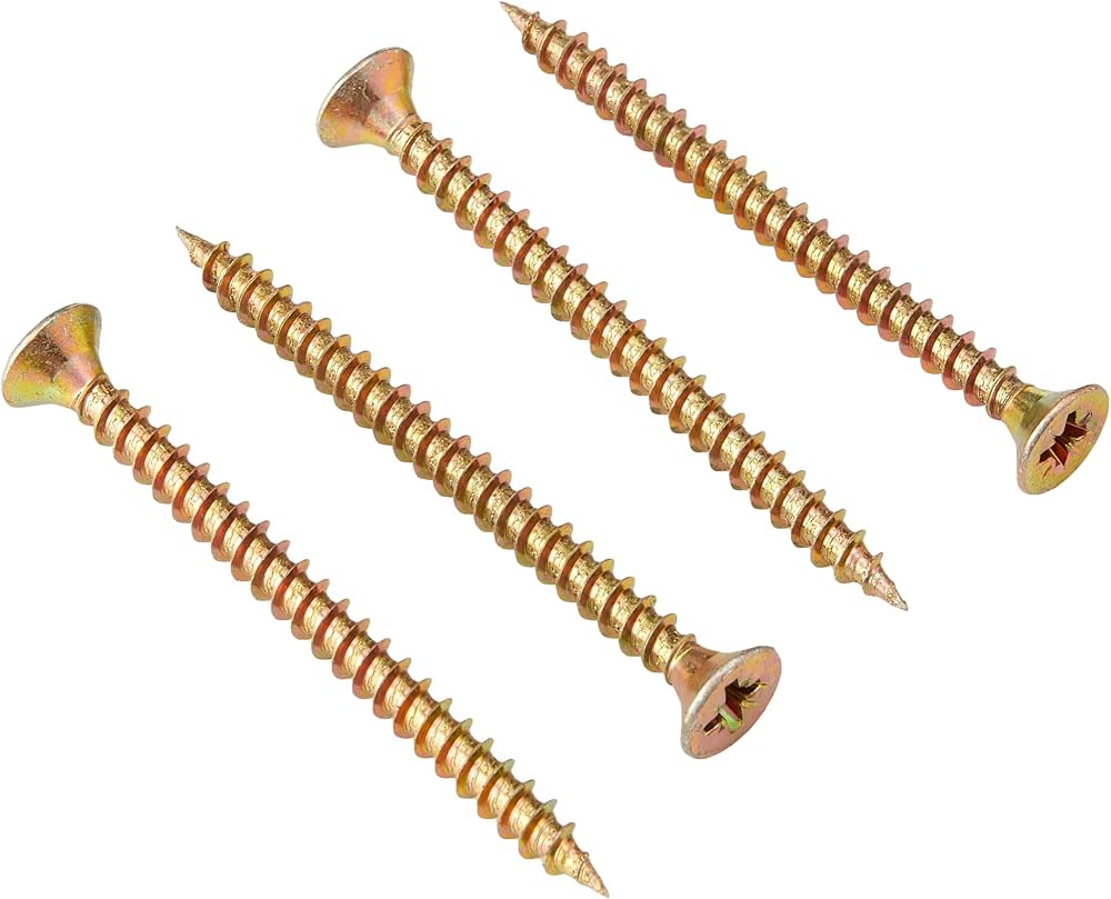 ForgeFix Multi-Purpose Single Thread Screws 6.0 x 75mm Zinc Yellow Passivated