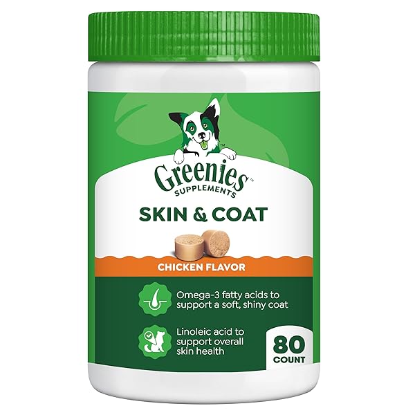 GREENIES SUPPLEMENTS DOG SKIN AND COAT SUPPLEMENTS WITH...
