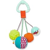 B. toys – Sensory Baby Rattle – Baby Toy – 4 Balls & Clip – Colors, Textures & Sounds – Sounds So Squeezy – 3+ Years Months