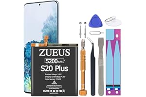 Galaxy S20 Plus Battery ZUEUS 5200mAh Li-Polymer Battery EB-BG985ABY Replacement for Samsung Galaxy S20 Plus SM-G985 SM-G985F S20+ 5G with Screwdriver Tool Kit