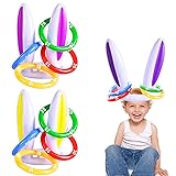 3 Pack Inflatable Easter Bunny Ring Toss Game with