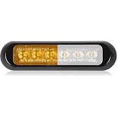 Maxxima Thin Low Profile 6 LED Amber/White Clear Lens Class 1 Warning Light
