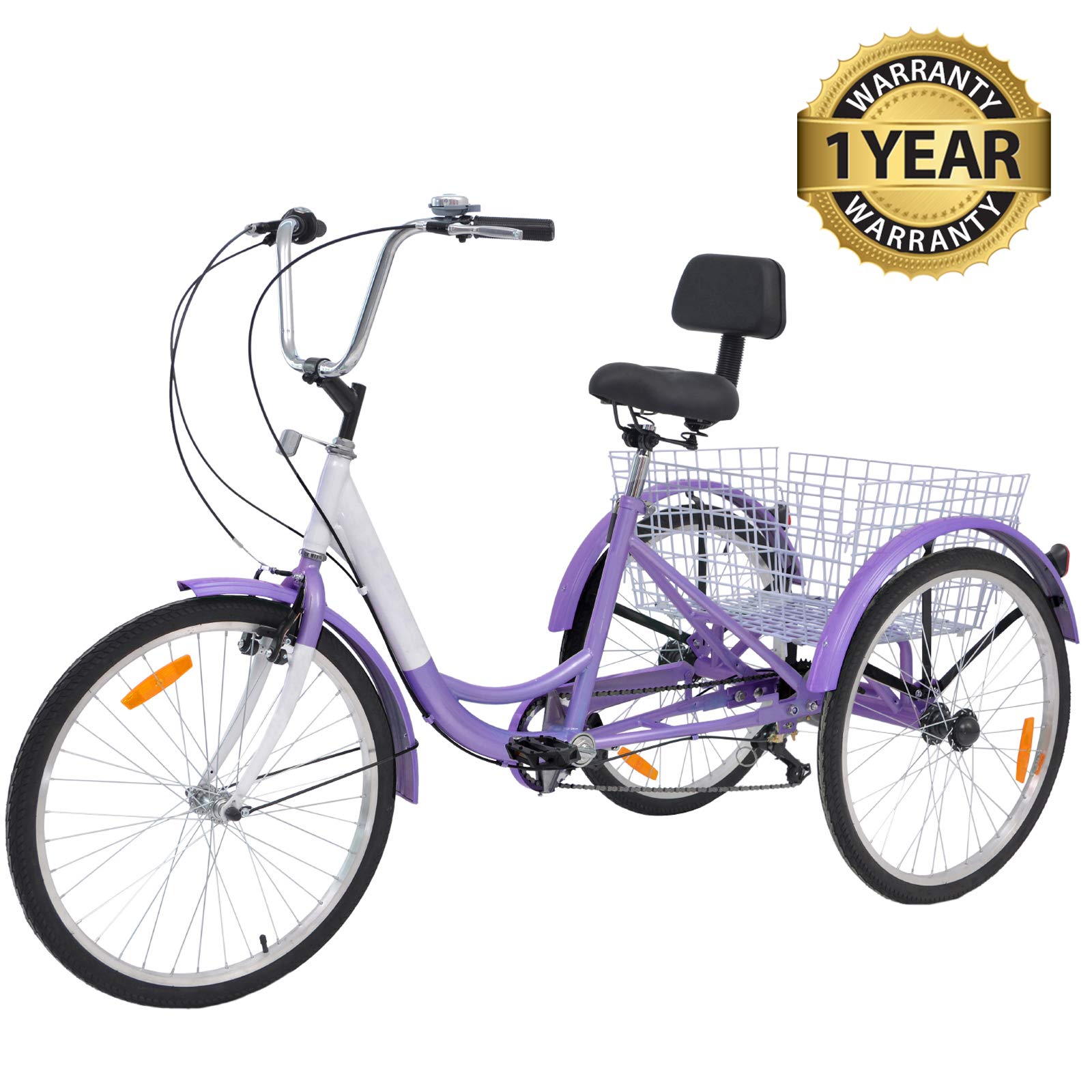 Adult Tricycle With Large Basket 24/26 Inch, Stable 3