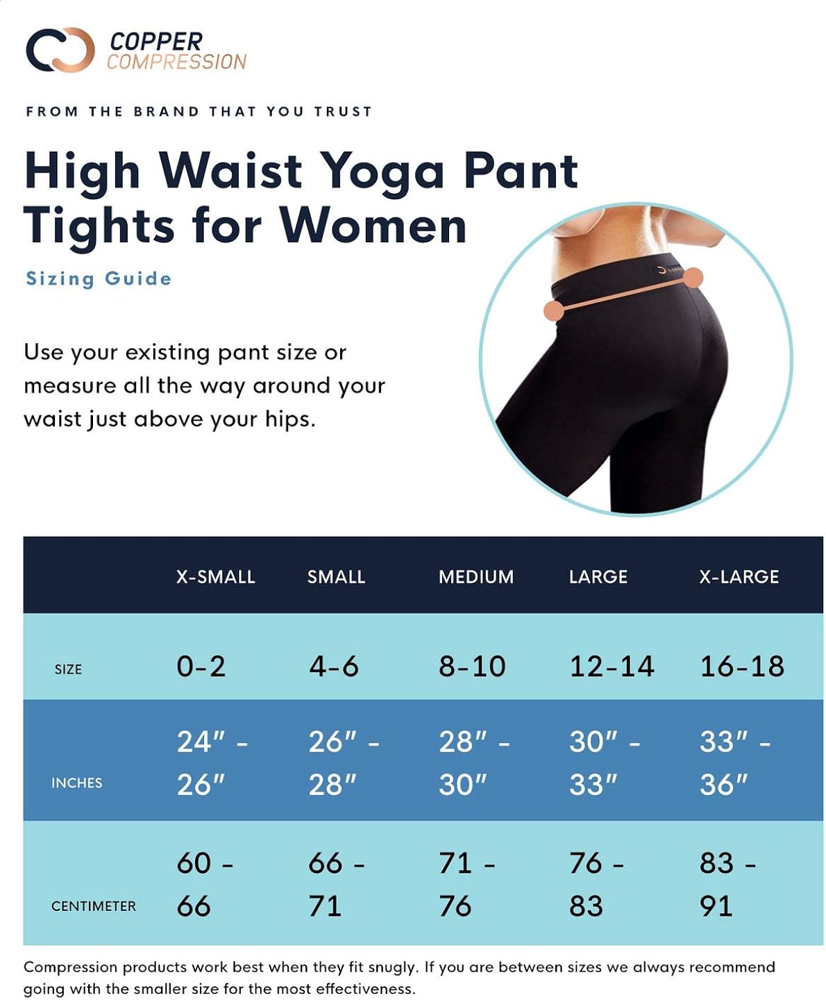 Copper Compression Womens Leggings - High Waist Tights, Yoga Pants Women: Clothing