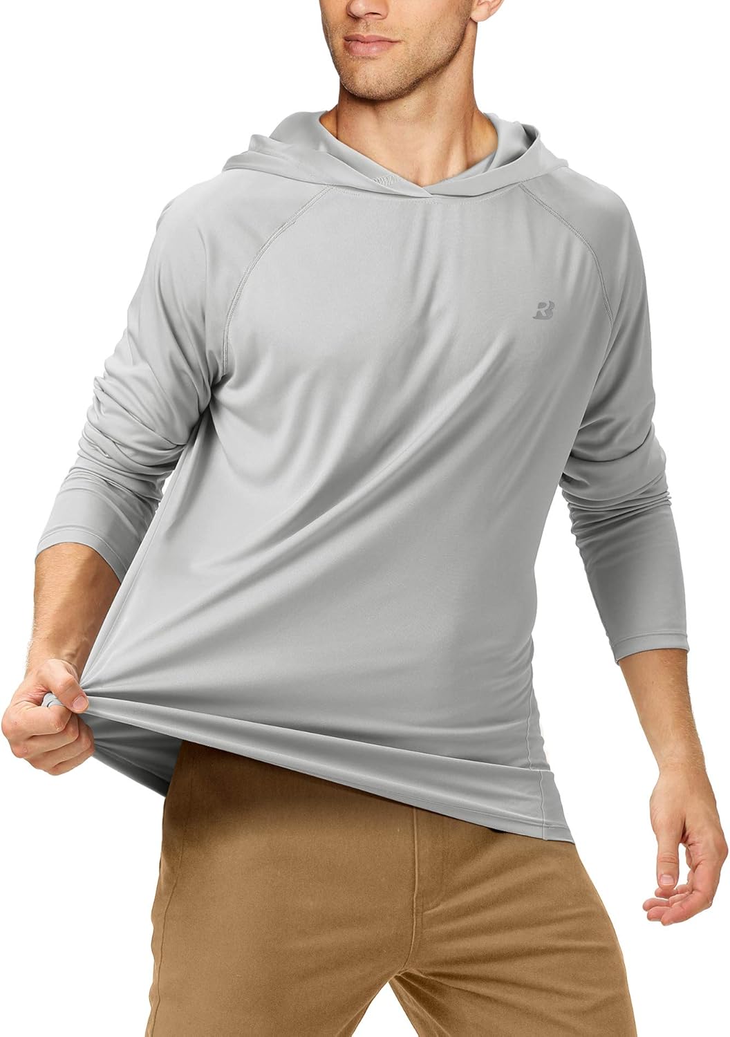 Roadbox Men's UPF 50+ Sun Protection Long Sleeve Sweatshirts Dri-fit UV Fishing Hoodies: Clothing