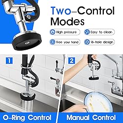 OIERZIN Commercial Kitchen Faucet with Pre-Rinse