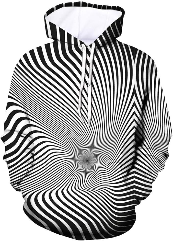 PAQOZ Men's 3D Jacket Long Sleeve Hooded Coat Geometric Hoodie Blouse Tops