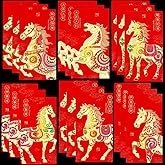 2026 Year of The Horse Red Envelopes - 3.54x6.65 Inch Cute Chinese Money Envelopes for Wedding, Baby 100 Days & New Year Gift