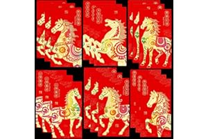 2026 Year of The Horse Red Envelopes - 3.54x6.65 Inch Cute Chinese Money Envelopes for Wedding, Baby 100 Days & New Year Gift