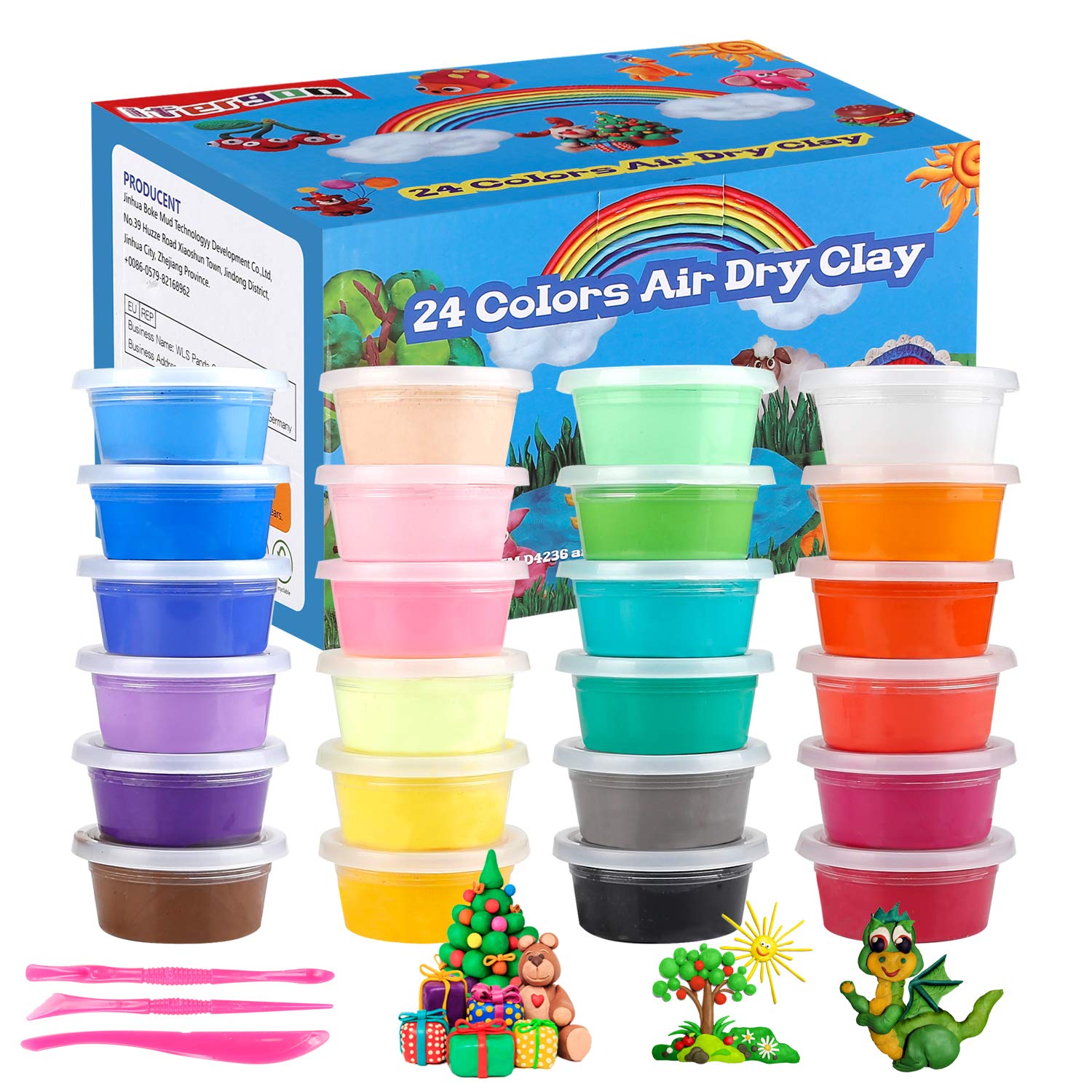 ifergoo Modeling Clay, 24 Colors Air Dry Clay Best Gift for Kids, Super