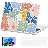 AKIT Compatible with Microsoft 15 Inch Surface Laptop 7 15 inch Case, Unique Print Pattern Hard Shell Case+Screen Protector+Keyboard Cover for Surface Laptop 7th Edition 15 inch, ColorfulFlowers