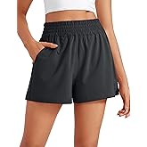 CRZ YOGA Linerless Relaxed Casual Shorts for Women 3" - High Waisted for Lounge Athletic Golf with Pockets
