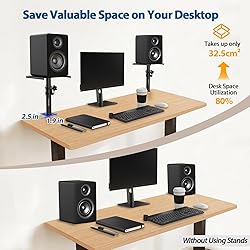 Vondynote Set of 2 Desktop Clamp Speaker Stands