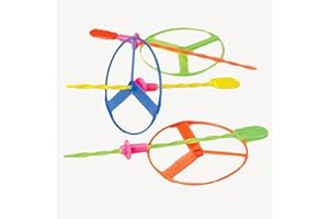 U.S. TOY US Toy Twisty Flying Saucers Helicopter Toys - Package of 12 Assorted Colors