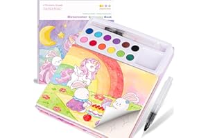 Paint with Water Coloring Books for Toddlers, Watercolor Painting Paper for Kids Ages 3 4 5 6 7 8 Water Color Paint Kit Art C