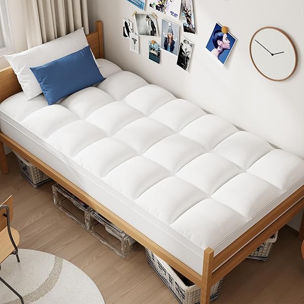 ELEMUSE TWIN XL MATTRESS TOPPER FOR COLLEGE DORM...