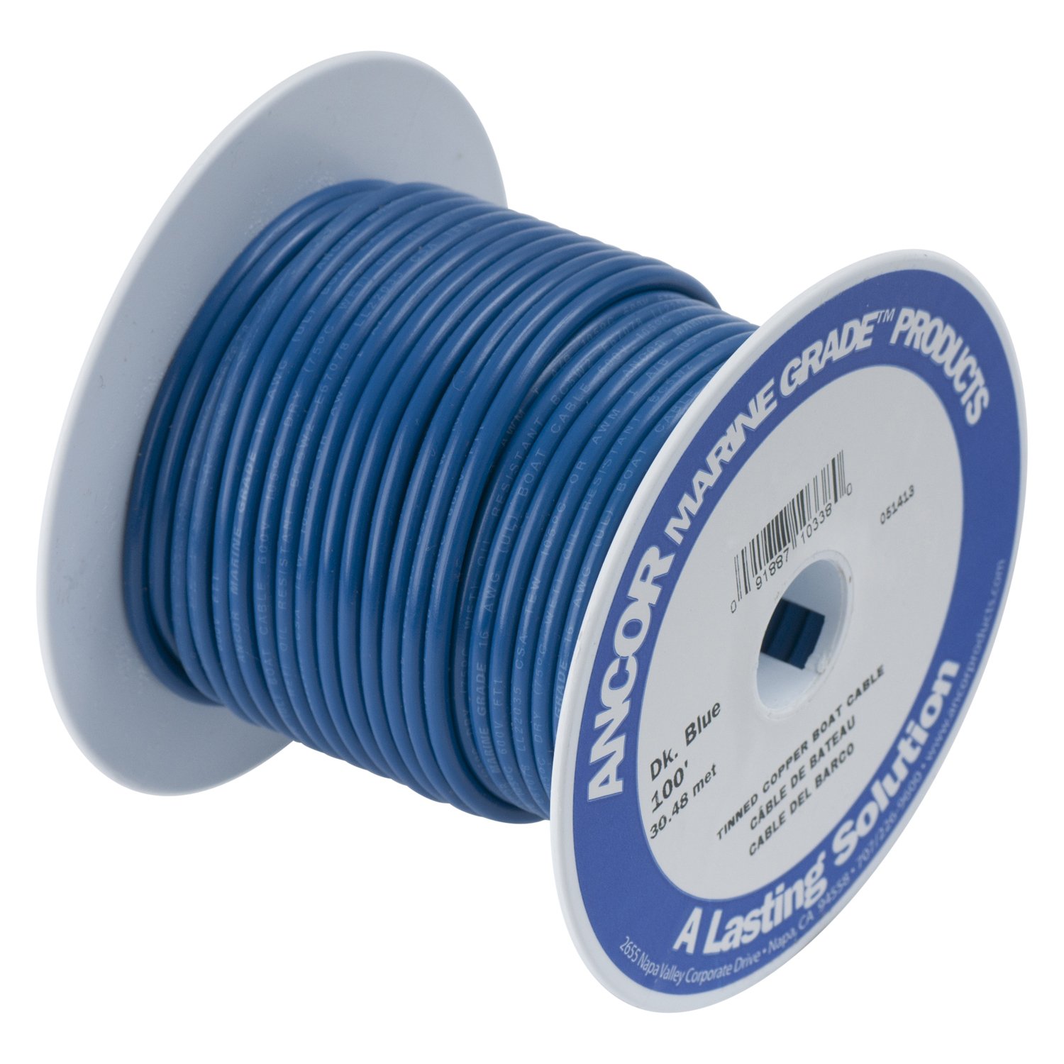 Photo 1 of Ancor 108102 Marine Grade Electrical Primary Tinned Copper Boat Wiring (10-Gauge, Dark Blue, 25-Feet)