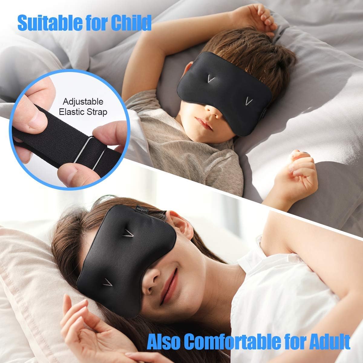 Unimi Weighted Eye Mask, Cold Compress for Puffiness,Eye Mask for Dark Circles and Dry Eye, Headaches&Migraine. Quick-Drying Fabric and Glass Bead Cold Eye Mask. Black: Health & Personal Care