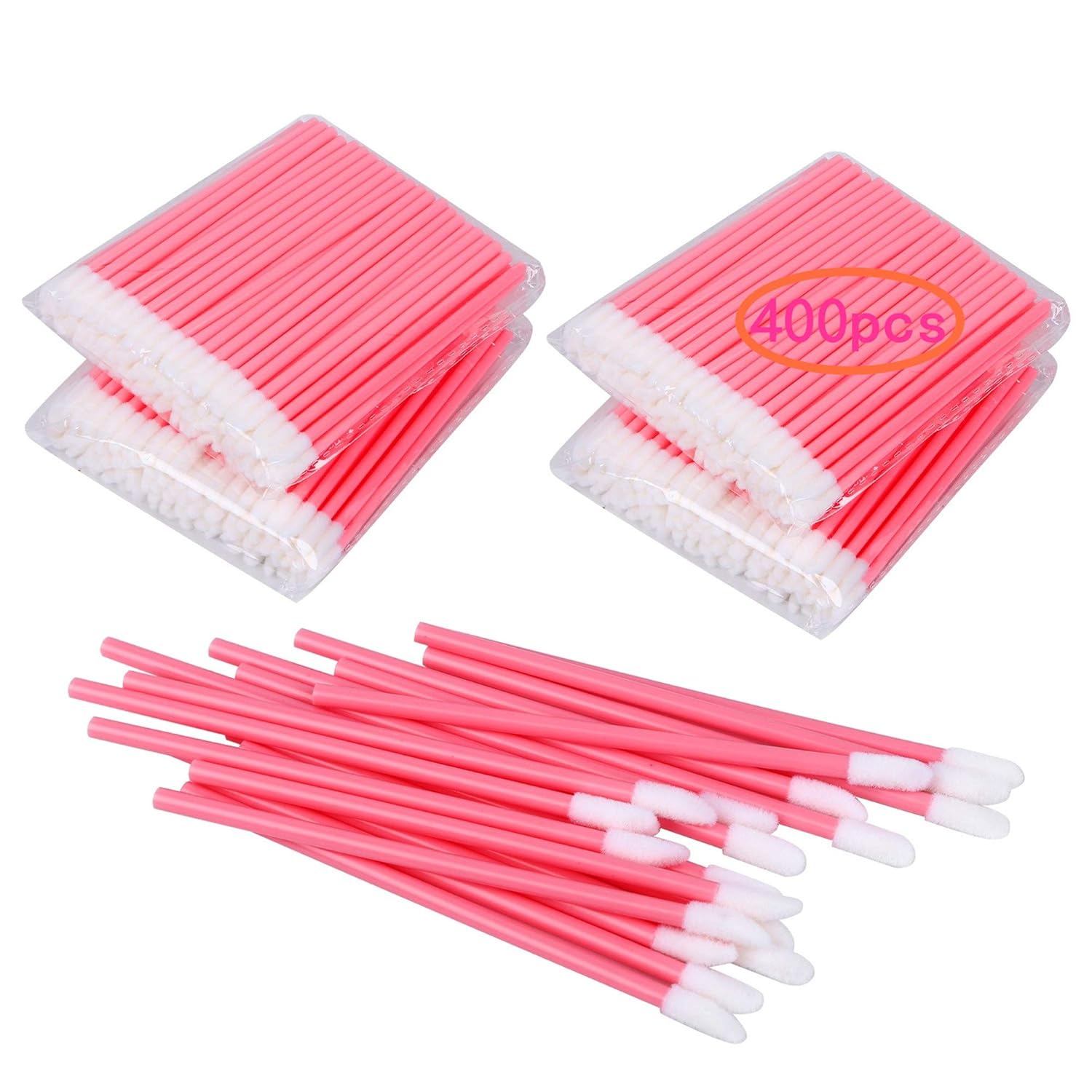 400PCS Disposable Lip Brushes Lip Gloss Applicators Make Up Brush Lipstick Lip Gloss Wands Makeup Applicators Brushes Applicator Tool Makeup Beauty Tool Kits Disposable Lip Brushes Tool Kits Pink: Beauty