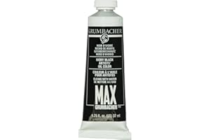 Grumbacher Max Water Miscible Oil Paint, 37ml/1.25 oz, Ivory Black