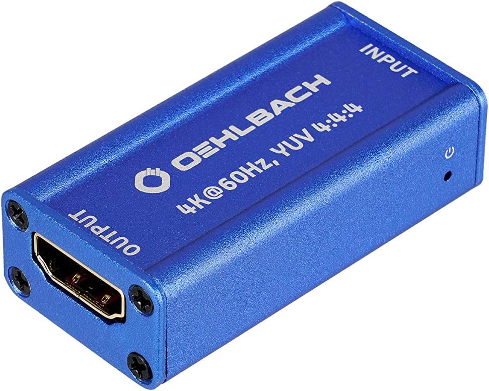 Oehlbach UltraHD Repeater (HDMI Signal Amplifier for UltraHD Signals HDR, Dolby Vision, 4K with 60Hz, HDCP 2.2) - Cobalt Blue - Image 4
