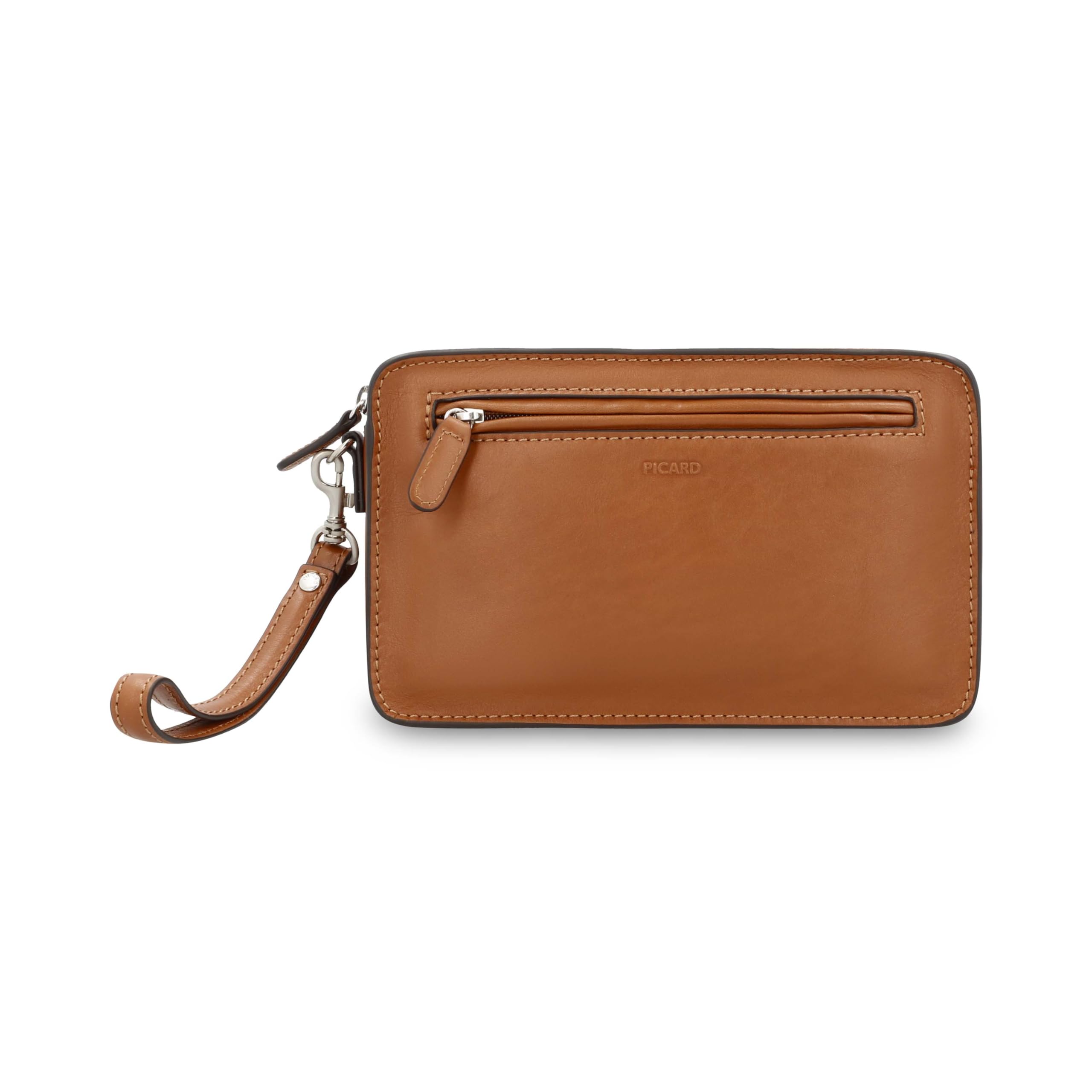 Picard, Toscana Series 8966636215 Men's Wrist Bag in Camel/Light Brown Natural Leather with Strap