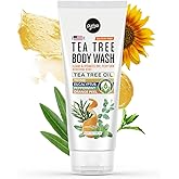 Puriya Tea Tree Body Wash, Use with Jock Itch, Athletes Foot, Body Back Acne Treatment, Moisturizing Natural Wash for Men, Women, Dry Skin, Eucalyptus, Mint Oil Shower Gel Soap