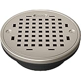 PROFLO PF42918 2" or 3" PVC Shower Drain with 4" Stainless Steel Strainer - Nickel