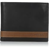 Fossil Men's Wallet, Quinn Leather Bifold with Coin Pocket Wallet, Black