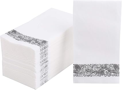 Amazon Com Foraineam 100 Pack Disposable Hand Towels Linen Feel